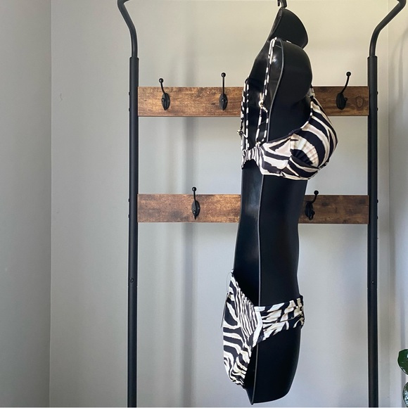 Lauren Ralph Lauren Zebra Shirred Side Tab hipster and underwire bikini size 6 - Picture 4 of 8